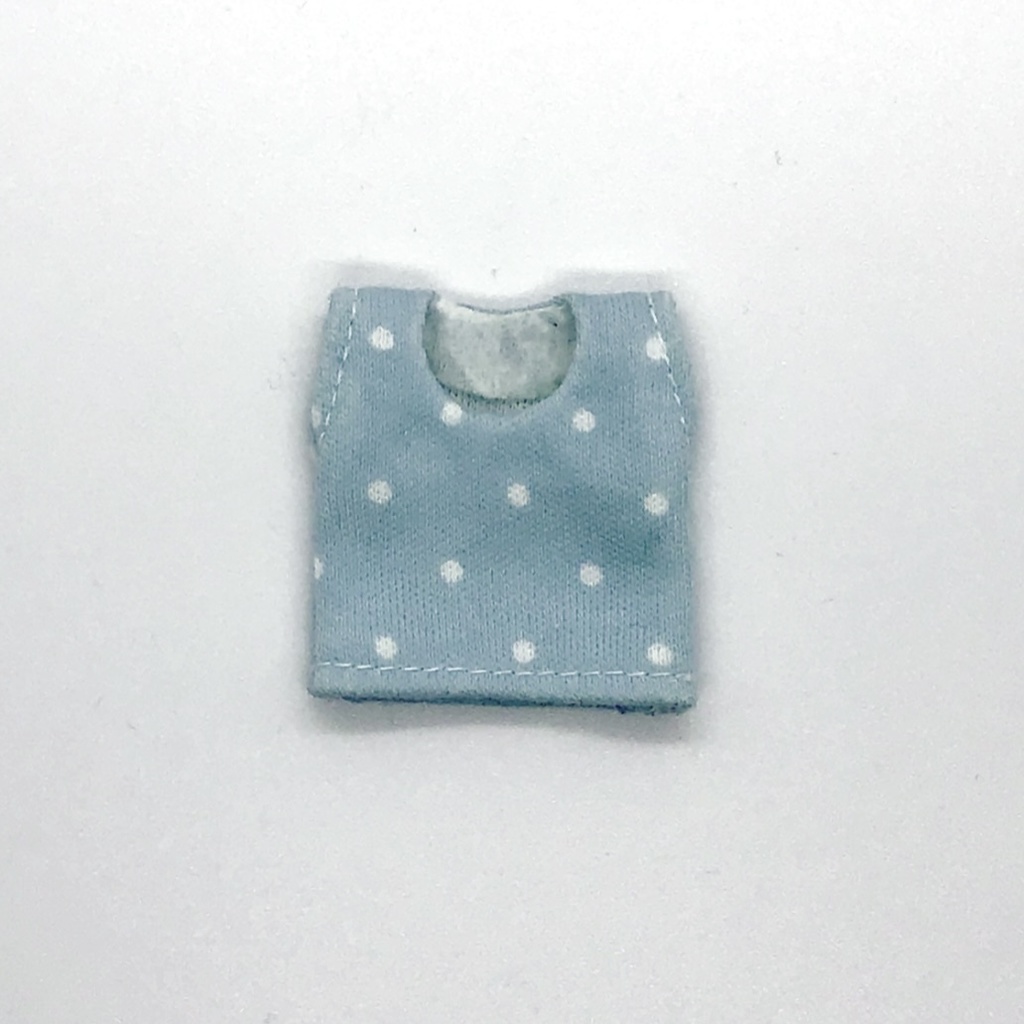 ＊オビツ11サイズ お洋服　単品　ノースリーブ　ドット水色＊