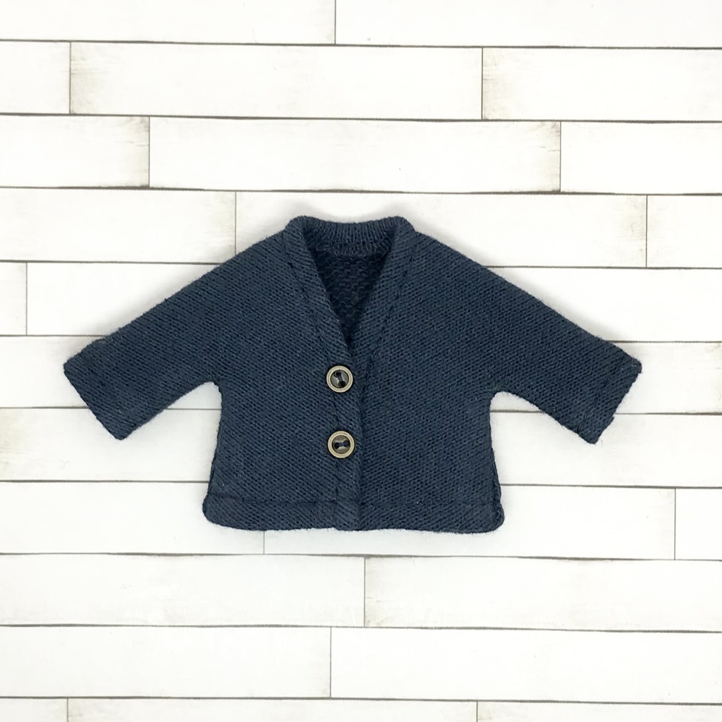 ＊オビツ11サイズ お洋服　単品　裏毛スエットカーディガン　紺＊