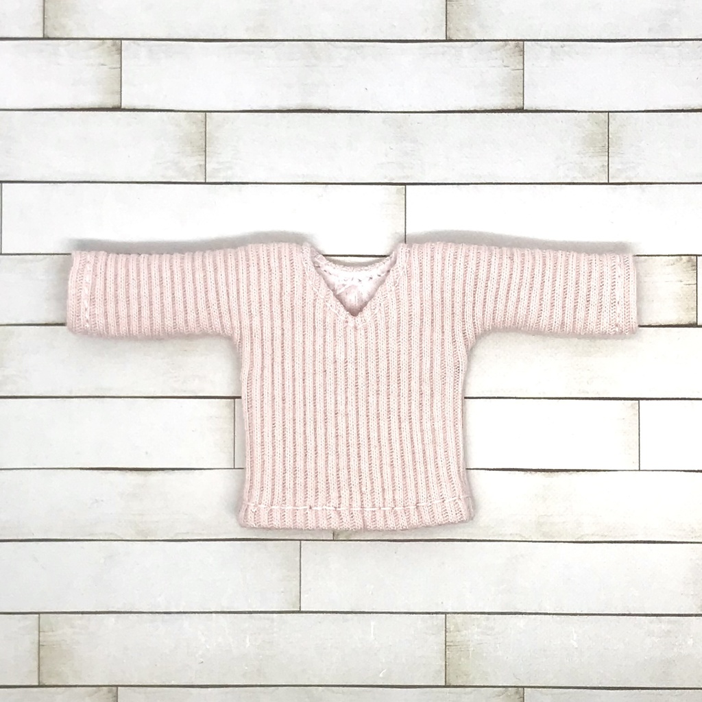 ＊オビツ11サイズ お洋服　単品　リブロングＴシャツ　さくら　Ｖネック＊