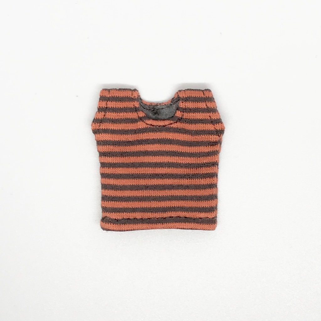 ＊オビツ11サイズ お洋服　単品　ノースリーブ　オレンジボーダー　丸首＊