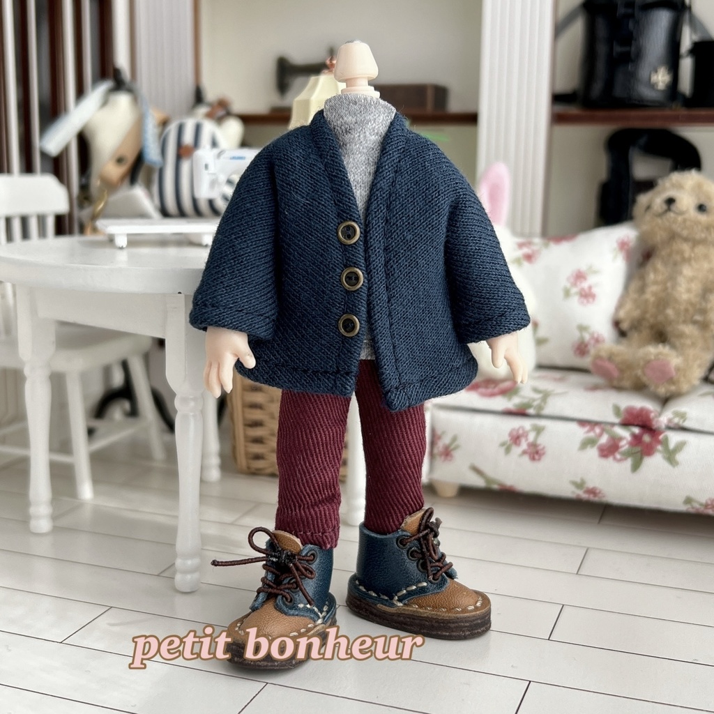 ＊オビツ11サイズ お洋服　単品　デニム　えんじ＊