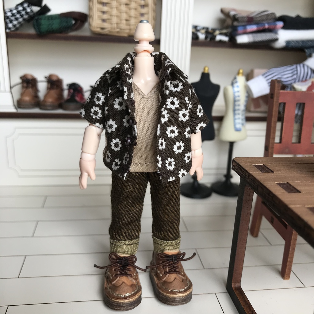 ＊オビツ11サイズ お洋服　単品　デニム　アンティーク　ロールアップタイプ＊
