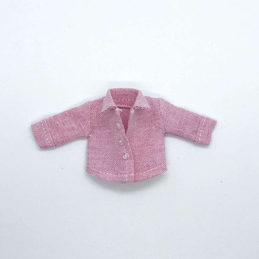 ＊オビツ11サイズ お洋服　単品　長袖シャツ　ダンガリー　ピンク　前開き＊