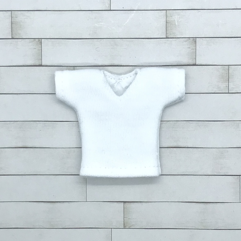 ＊オビツ11サイズ お洋服　単品　半袖Ｔシャツ　白　Ｖネック＊
