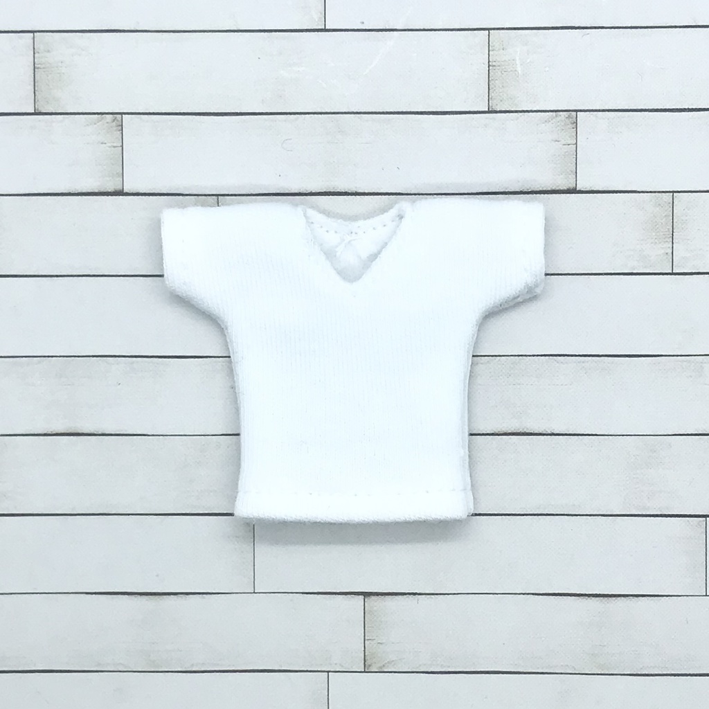 オビツ11サイズ お洋服　単品半袖Tシャツ　白　Vネック
