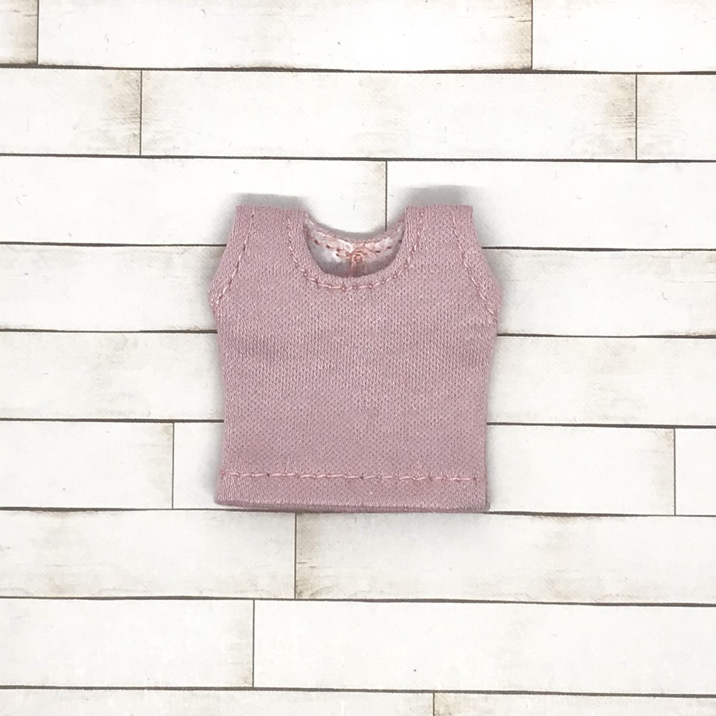 ＊オビツ11サイズ お洋服　単品　ノースリーブ　スモーキーピンク　丸首＊