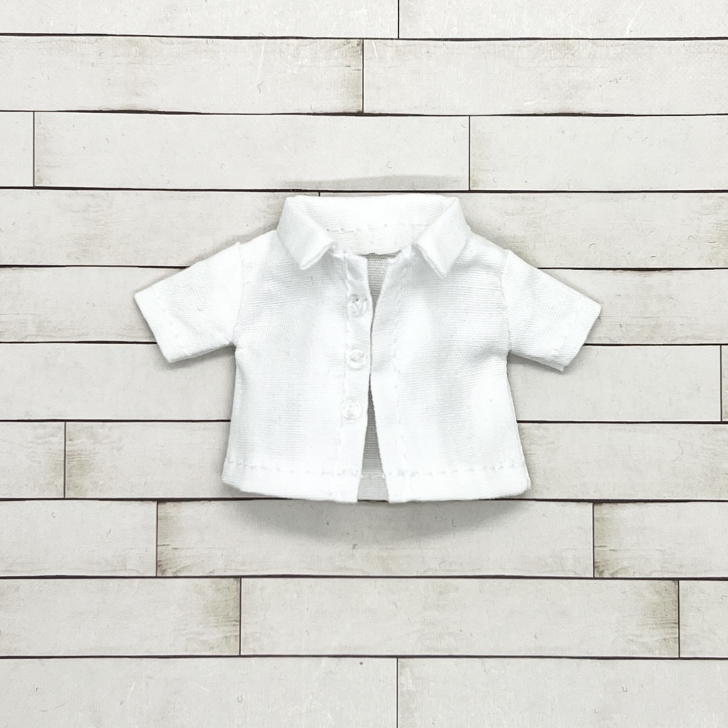 オビツ11サイズ お洋服　単品半袖シャツ　白　前開き