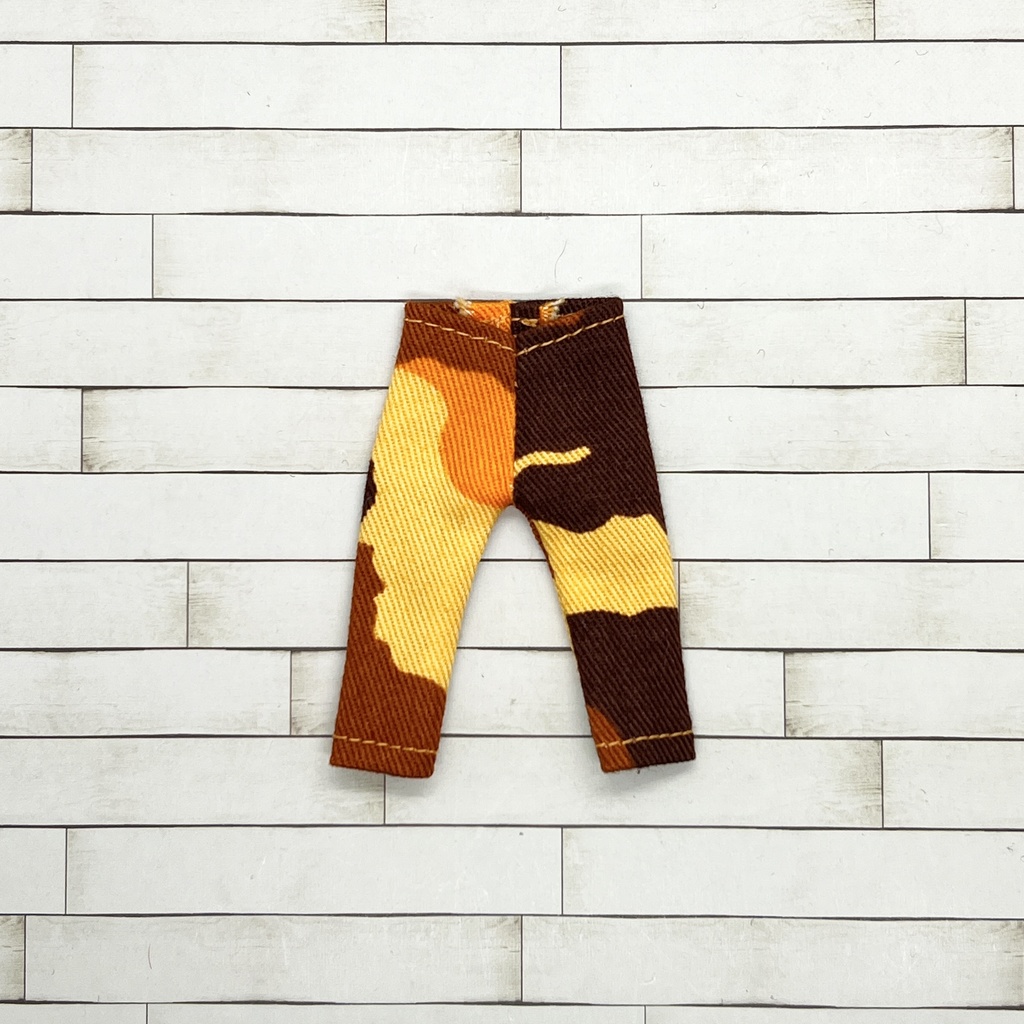 オビツ11サイズ お洋服　単品パンツ　迷彩オレンジ