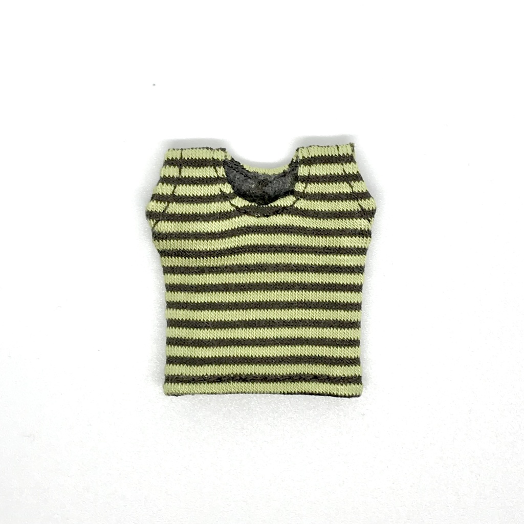 ＊オビツ11サイズ お洋服　単品　ノースリーブ　若草ボーダー　丸首＊