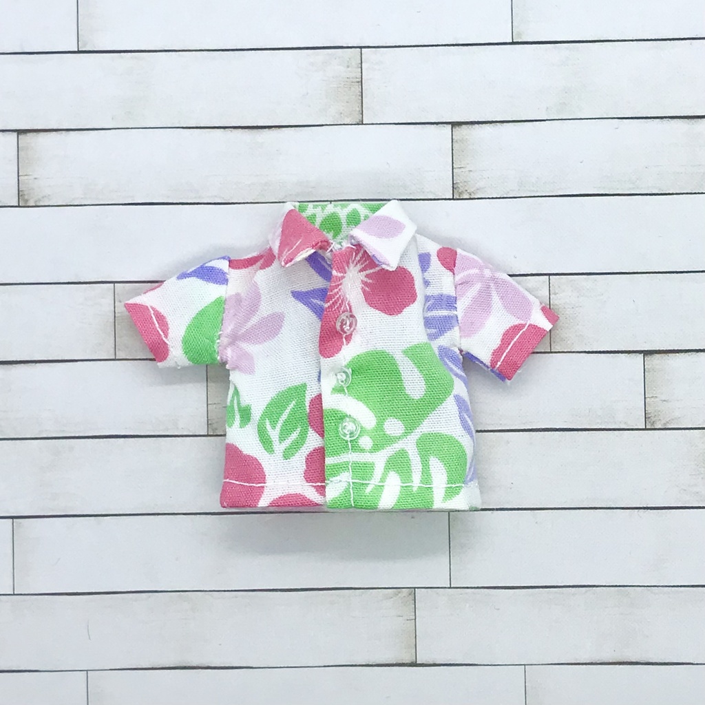 ＊オビツ11サイズ お洋服　単品　半袖シャツ　アロハ　ウォームカラー　前閉じ＊