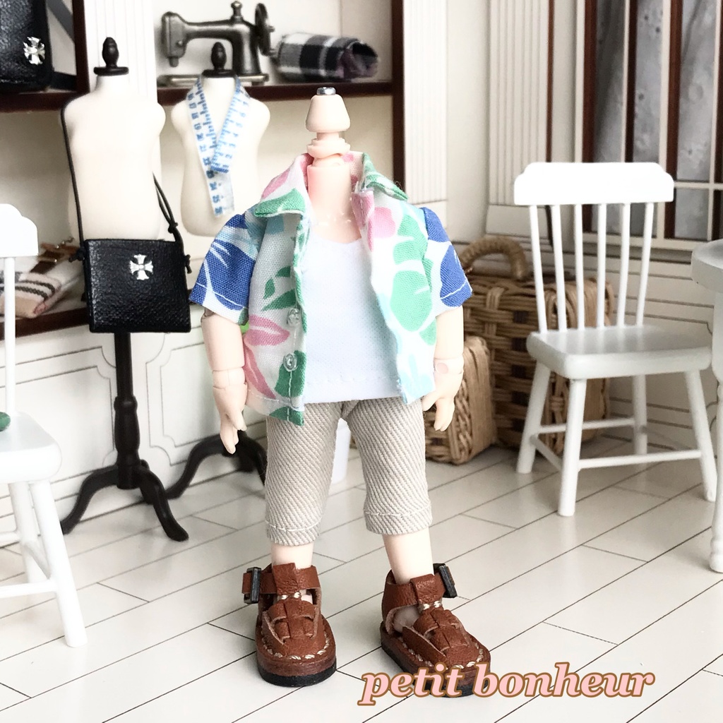 ＊オビツ11サイズ お洋服　単品　半袖シャツ　アロハ　クールカラー　前開き＊