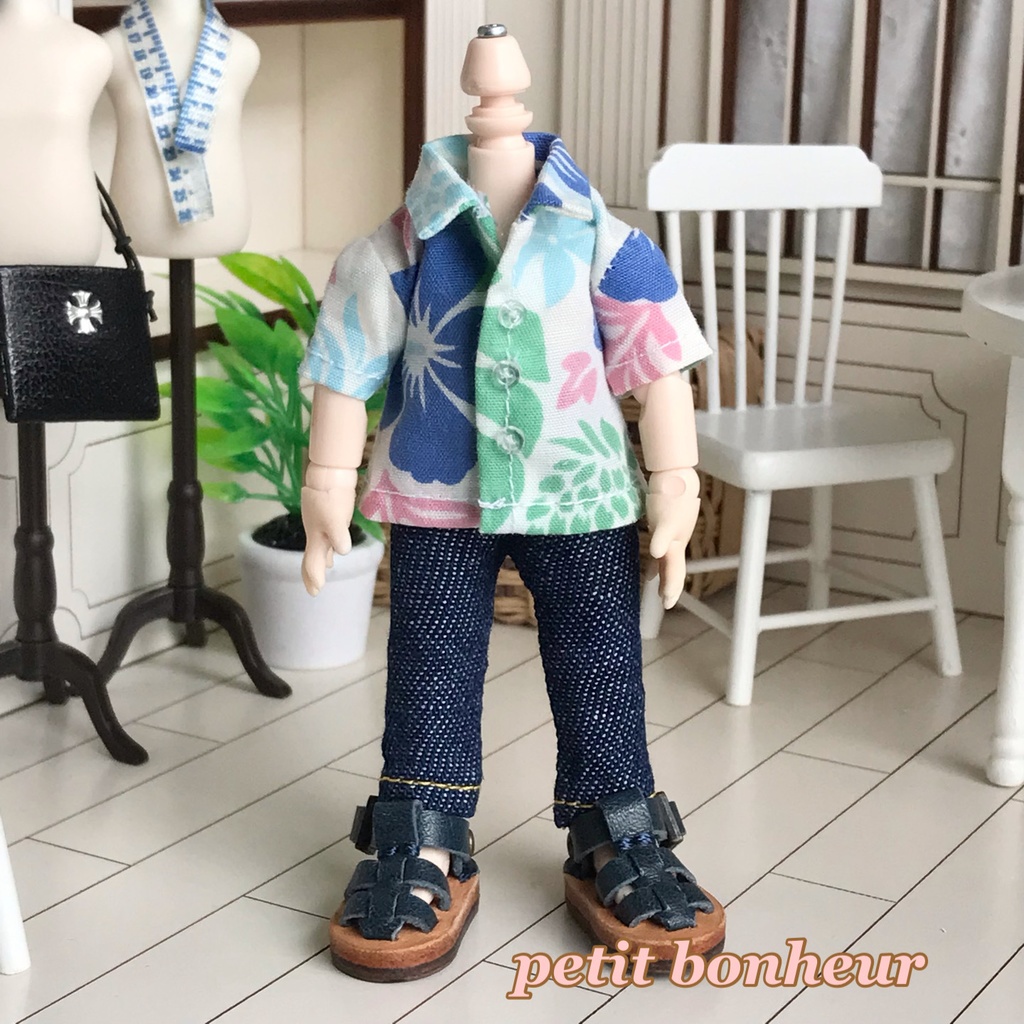 ＊オビツ11サイズ お洋服　単品　半袖シャツ　アロハ　クールカラー　前閉じ＊