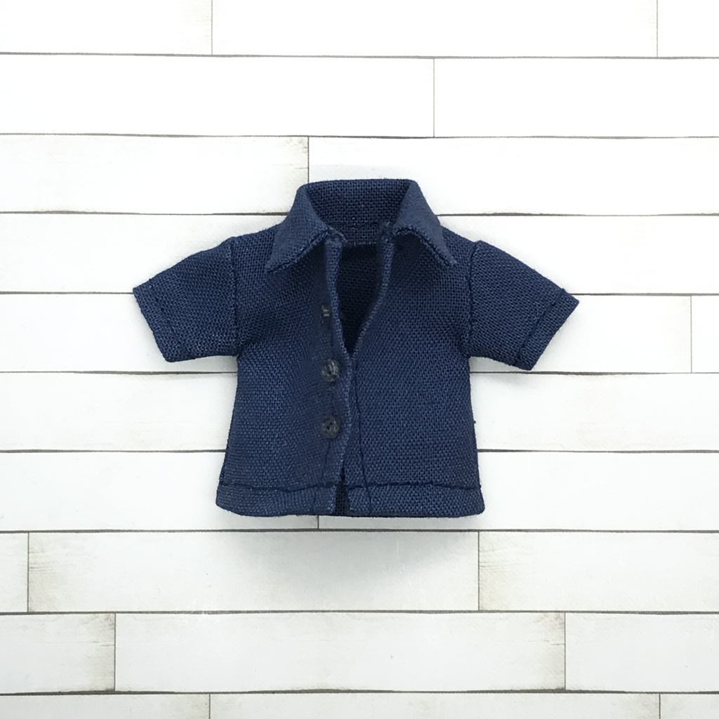 オビツ11サイズ お洋服　単品　半袖シャツ　カジュアルタイプ　ネイビー　前開き