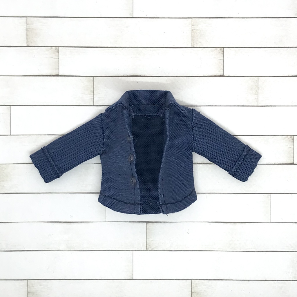 ＊オビツ11サイズ お洋服　単品　長袖シャツ　カジュアルタイプ　ネイビー　前開き＊