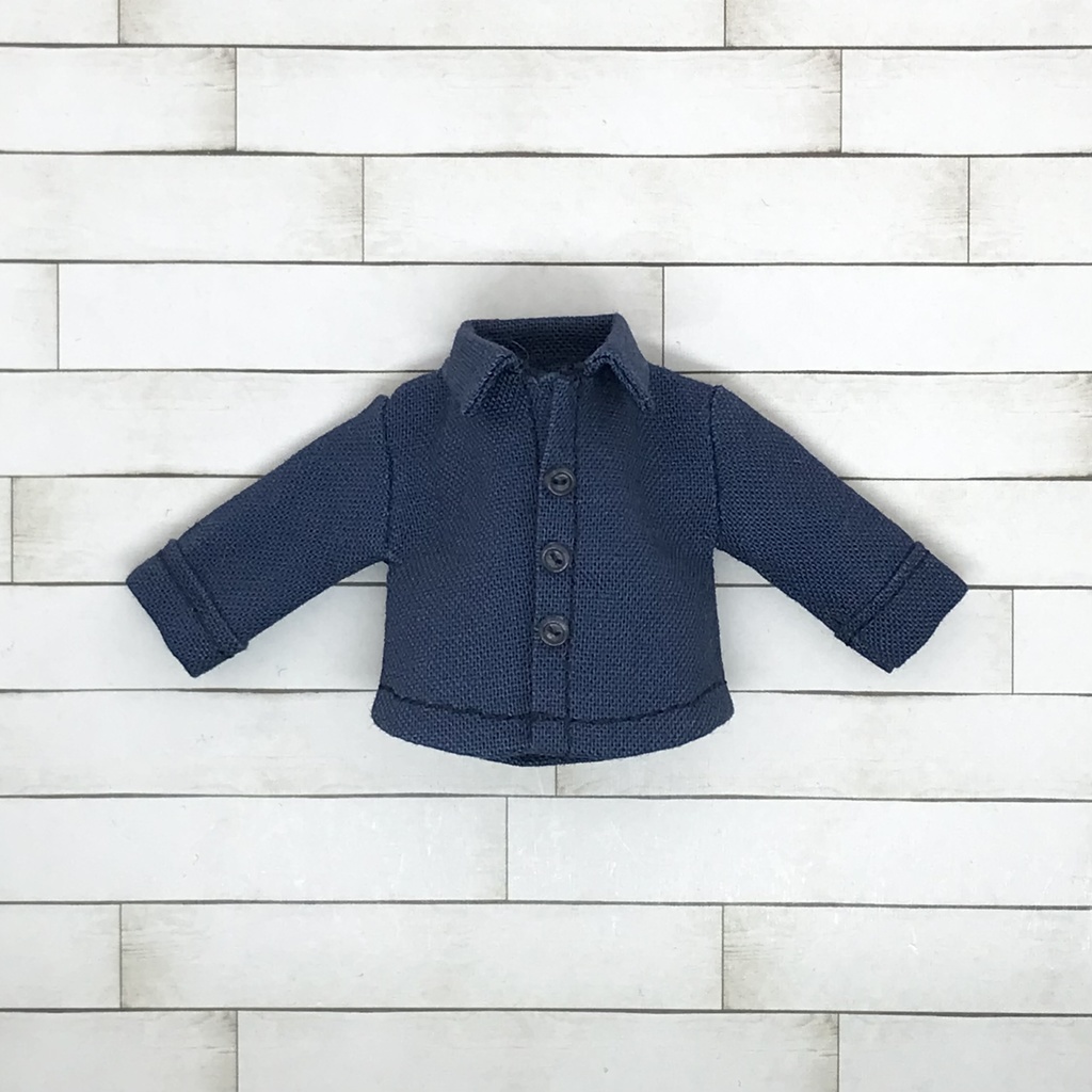 ＊オビツ11サイズ お洋服　単品　長袖シャツ　カジュアルタイプ　ネイビー　前閉じ＊