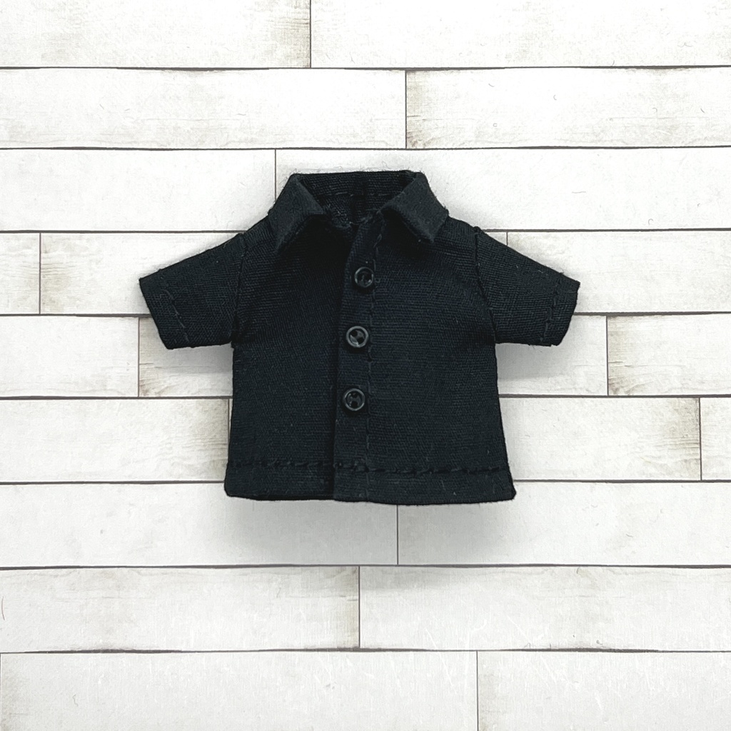 ＊オビツ11サイズ お洋服　単品　半袖シャツ　黒　前閉じ＊