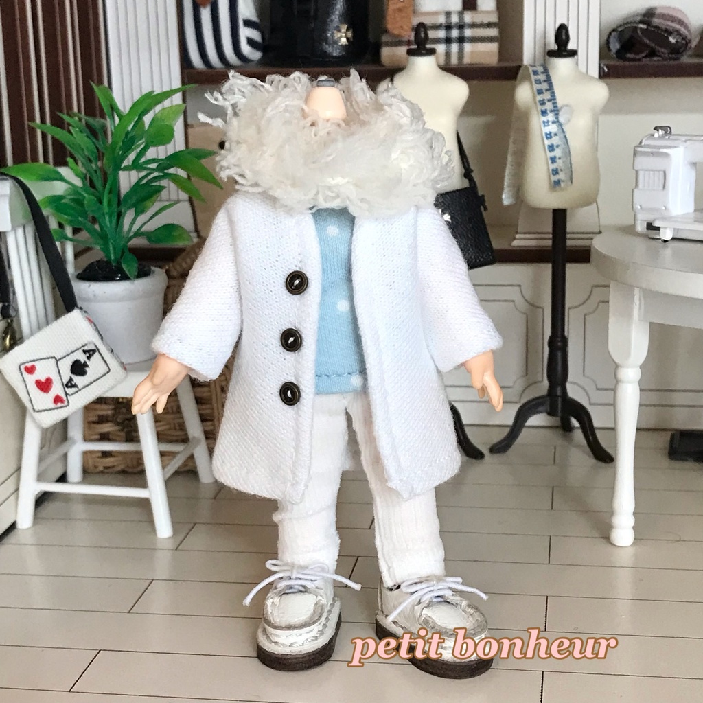 *オビツ11サイズ お洋服 単品 パンツ コーデュロイ 白*