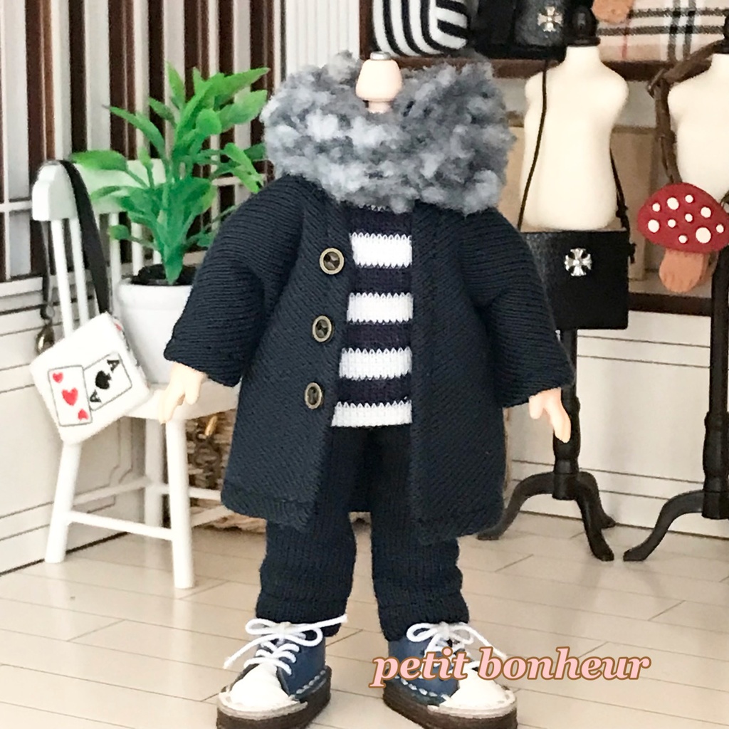 *オビツ11サイズ お洋服 単品 パンツ 裏毛スエット 紺*