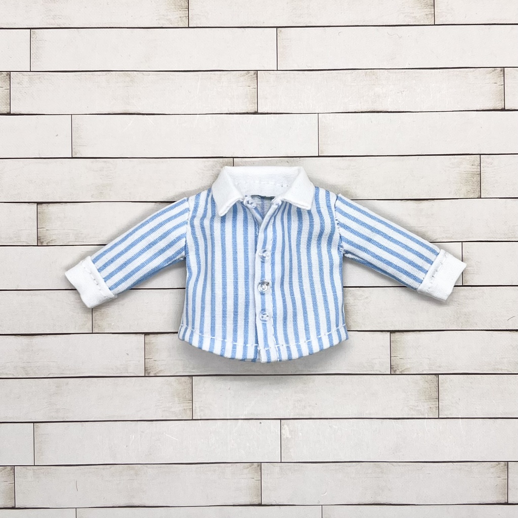 ＊オビツ11サイズ お洋服　単品　長袖シャツ　ストライプ　前閉じ＊