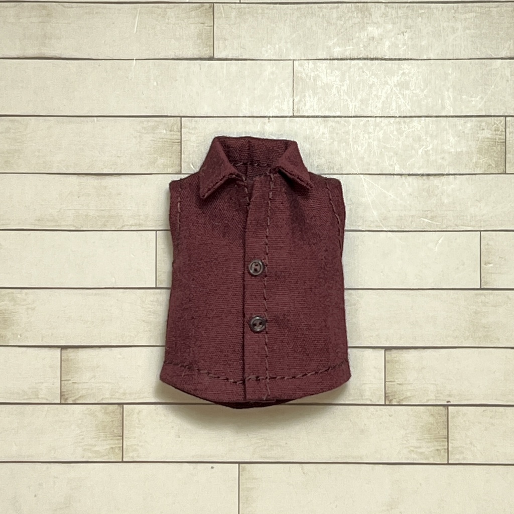 オビツ11サイズ お洋服 単品ノースリーブシャツ ボルドー