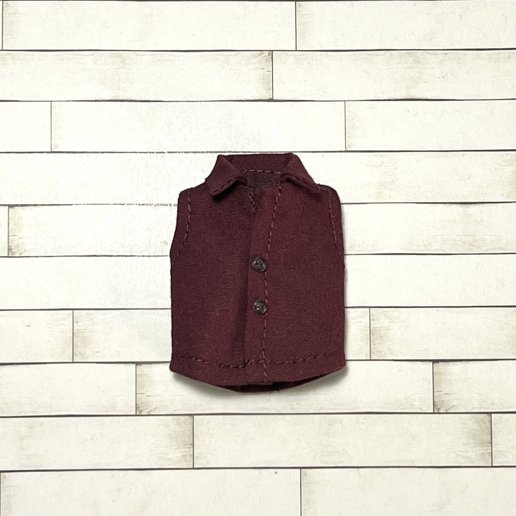 ＊オビツ11サイズ お洋服　単品　ノースリーブシャツ　ボルドー＊