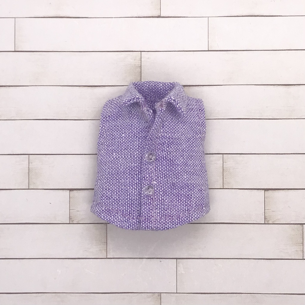 ＊オビツ11サイズ お洋服　単品　ノースリーブシャツ　ダンガリー　ラベンダー＊