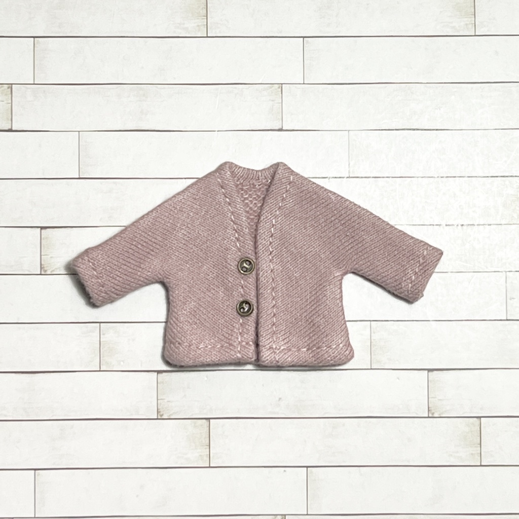 ＊オビツ11サイズ お洋服　単品　裏毛スエットカーディガン　スモーキーピンク＊