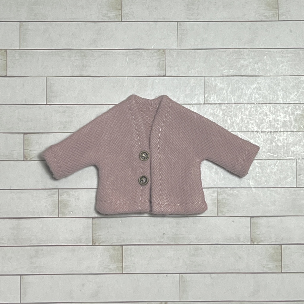 ＊オビツ11サイズ お洋服　単品　裏毛スエットカーディガン　スモーキーピンク＊