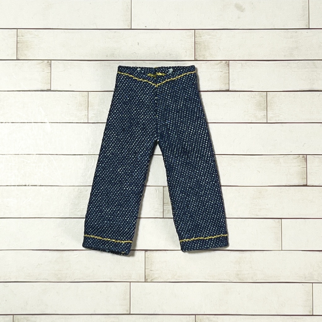 ＊オビツ11サイズ お洋服　単品　デニム　紺　イエローステッチ　ワイドタイプ＊