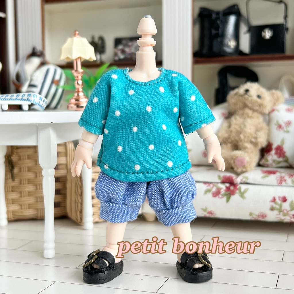*オビツ11サイズ お洋服 単品 かぼちゃパンツ ダンガリー スカイブルー*