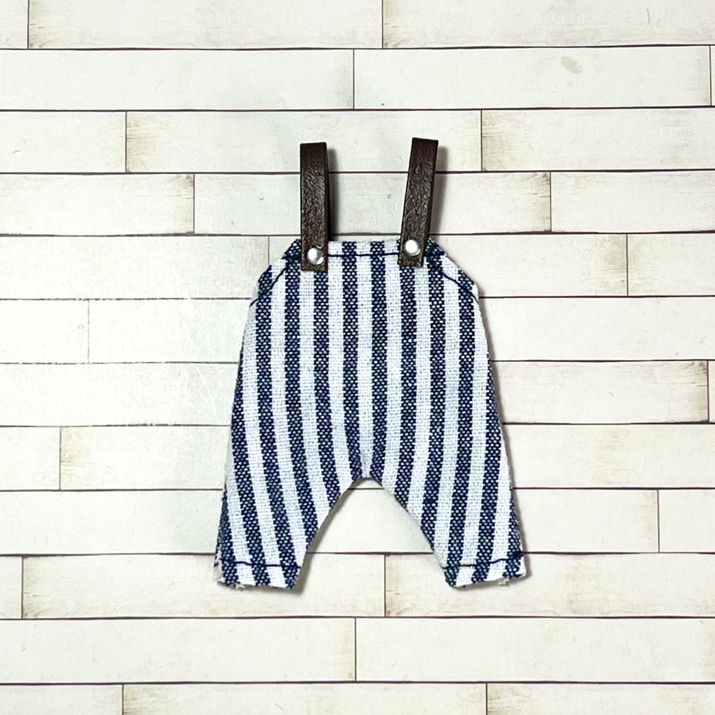＊オビツ11サイズ お洋服　単品　サロペットパンツ　ストライプ＊