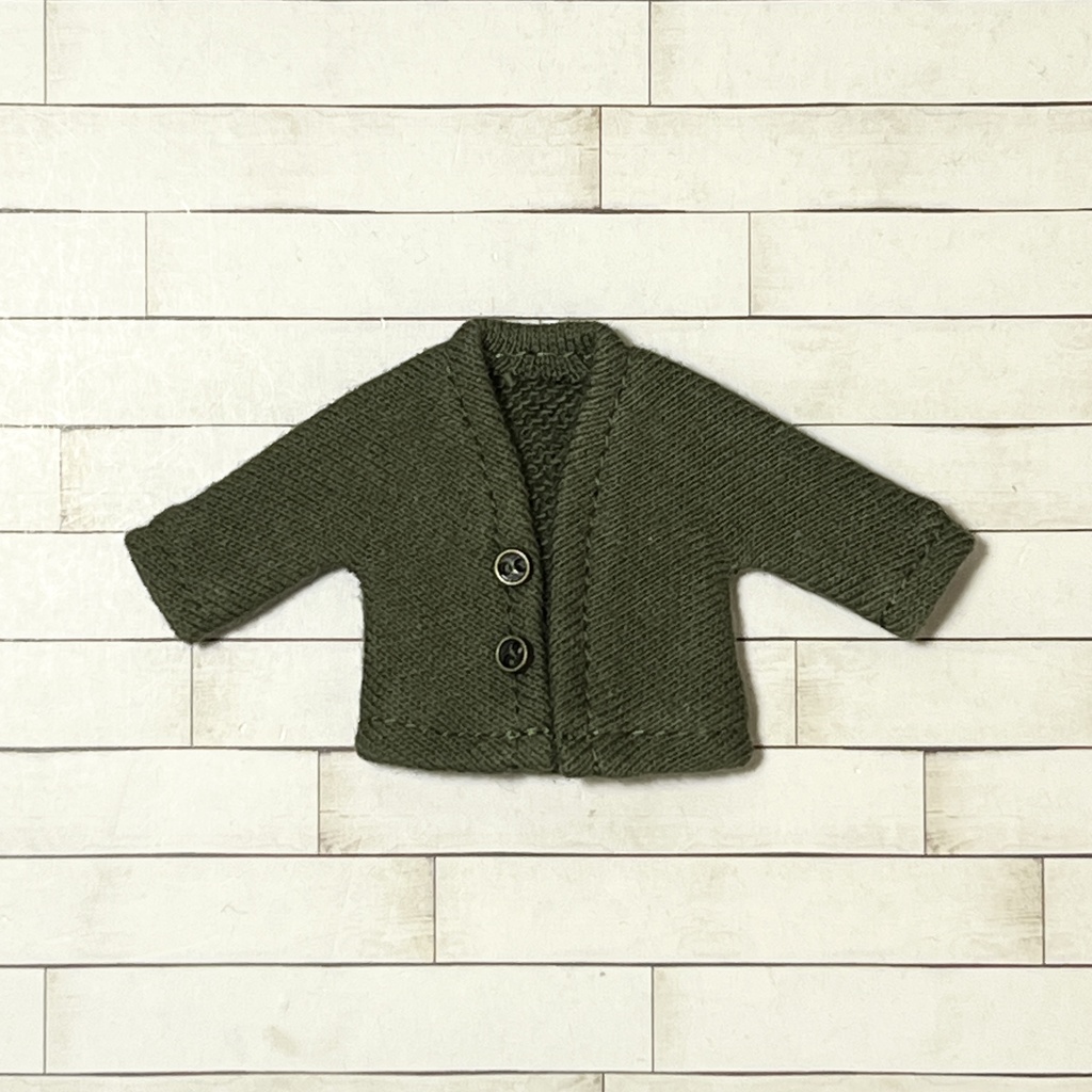 ＊オビツ11サイズ お洋服　単品　裏毛スエットカーディガン　オリーブ＊