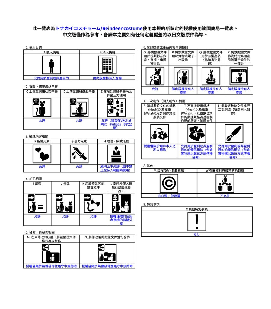 【2アバター対応】トナカイコスチューム/Reindeer Costume