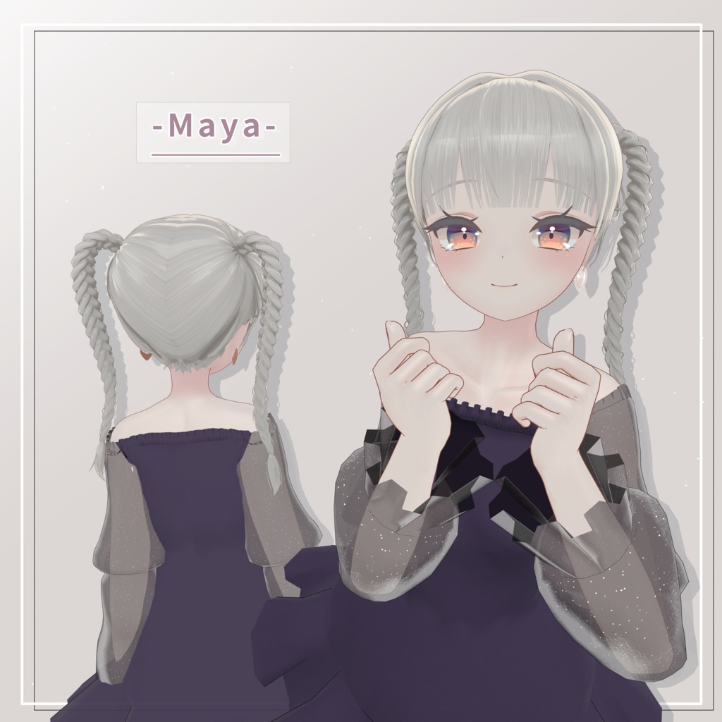 三つ編み ハイ ツインテール / Braided Twintails Hair