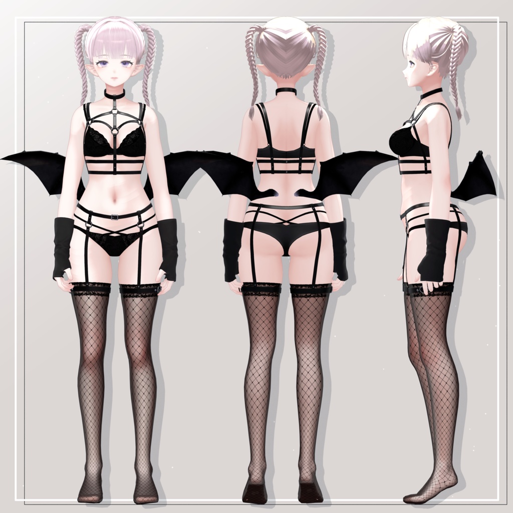 三つ編み ハイ ツインテール / Braided Twintails Hair