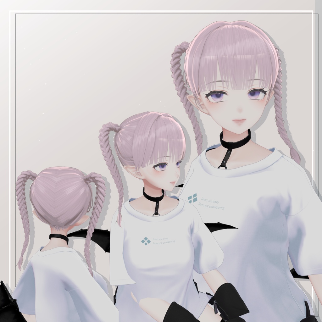 三つ編み ハイ ツインテール / Braided Twintails Hair