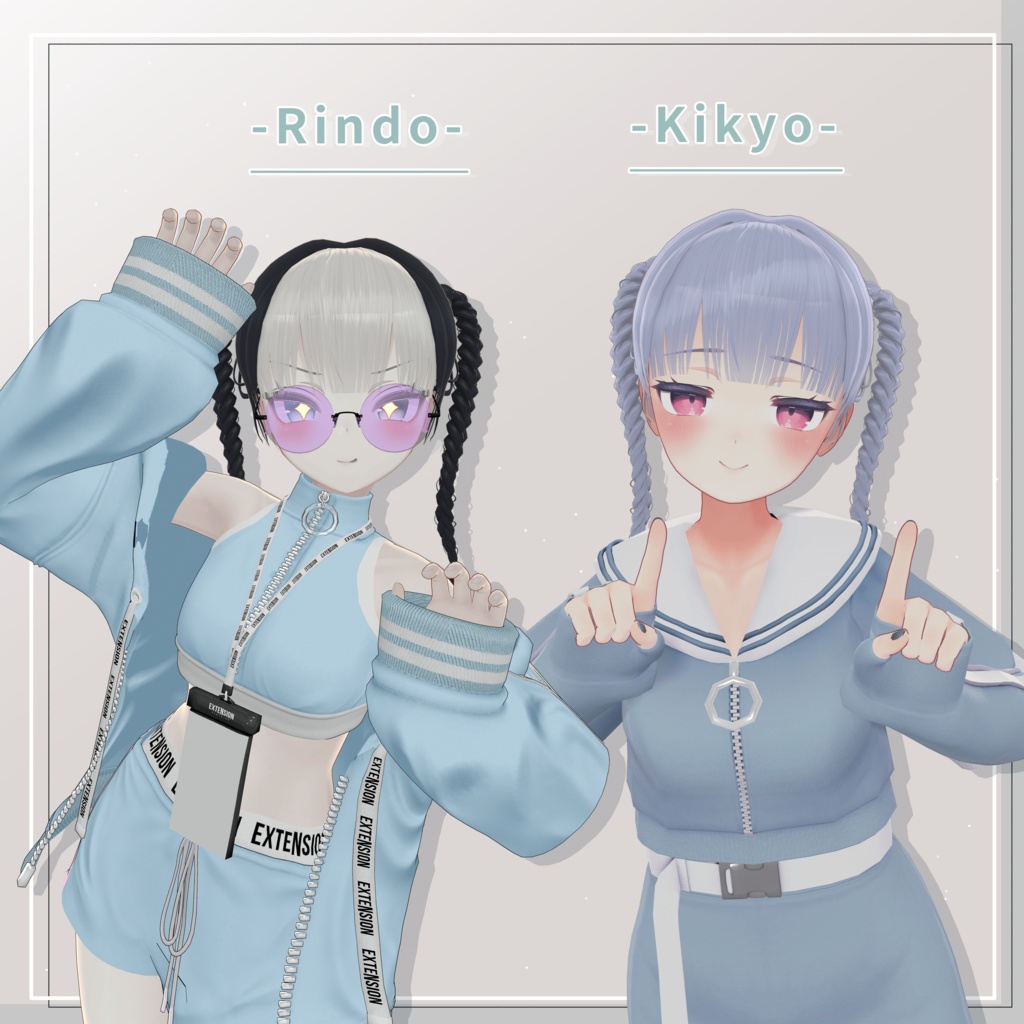 三つ編み ハイ ツインテール / Braided Twintails Hair