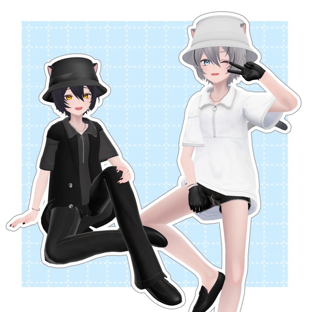 【くうた・Kuuta】ハーフジップサマーコーデ/ Half zip Summer outfits