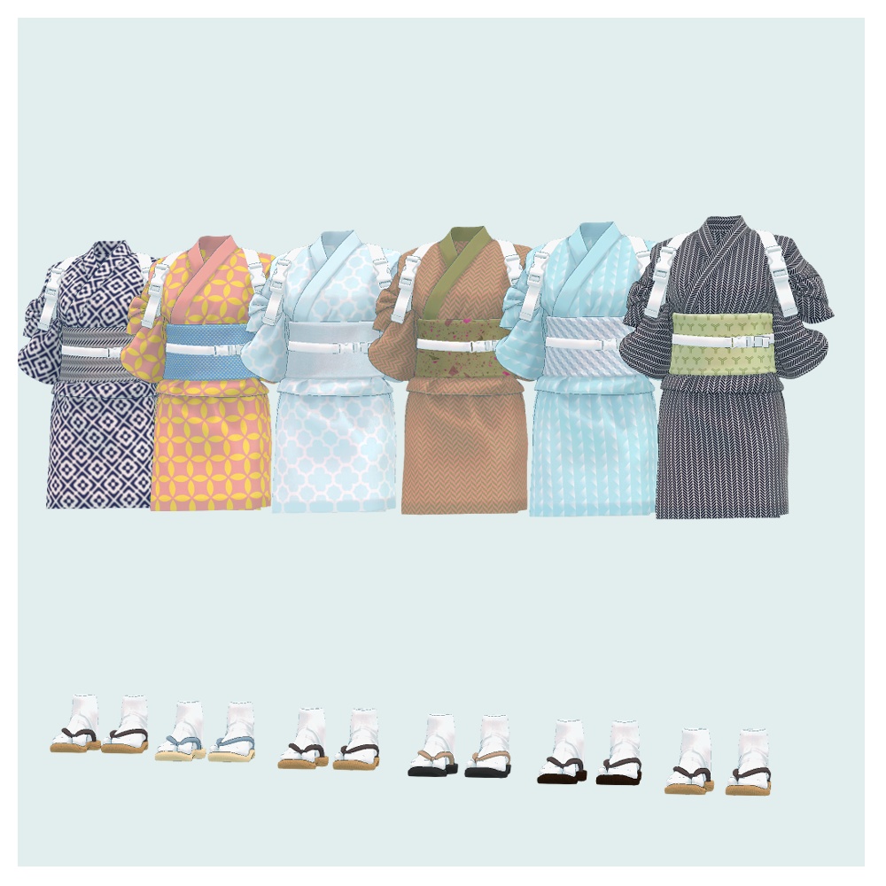 VRC衣装データ大正浪漫天使着物