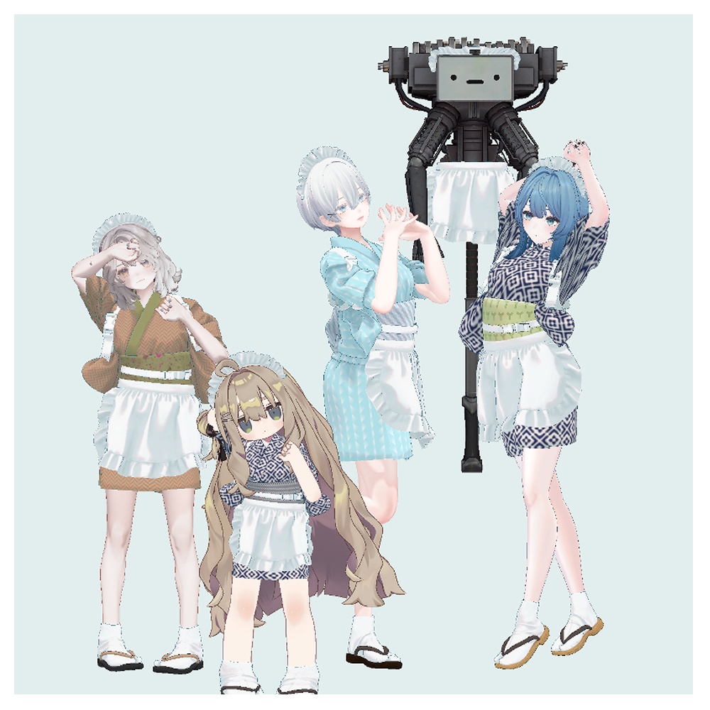 VRC衣装データ大正浪漫天使着物