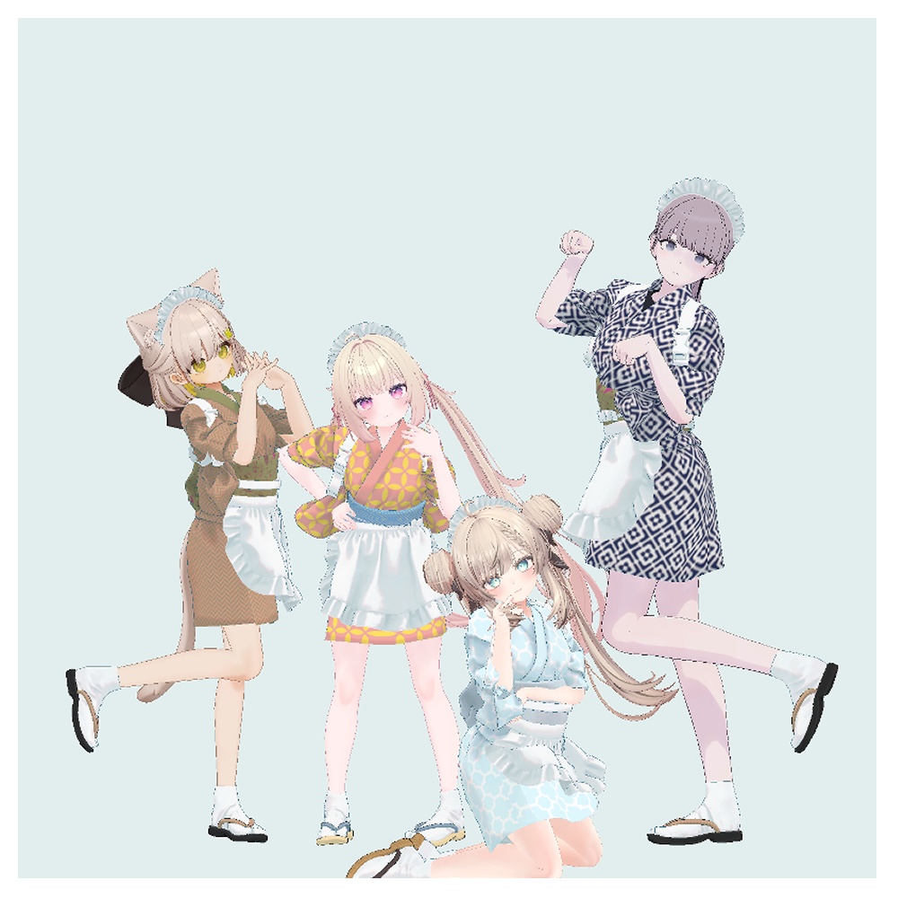 VRC衣装データ大正浪漫天使着物