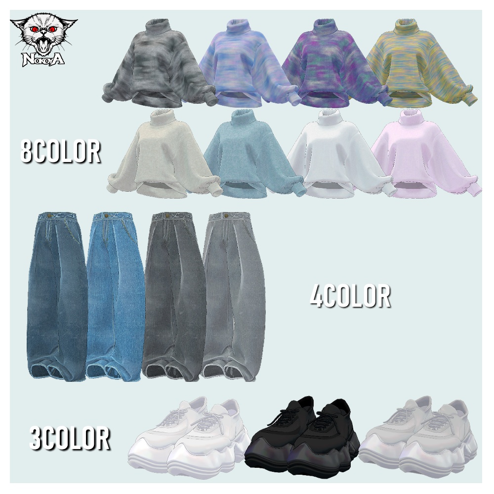 VRC衣装データ~ダボニットコーデ