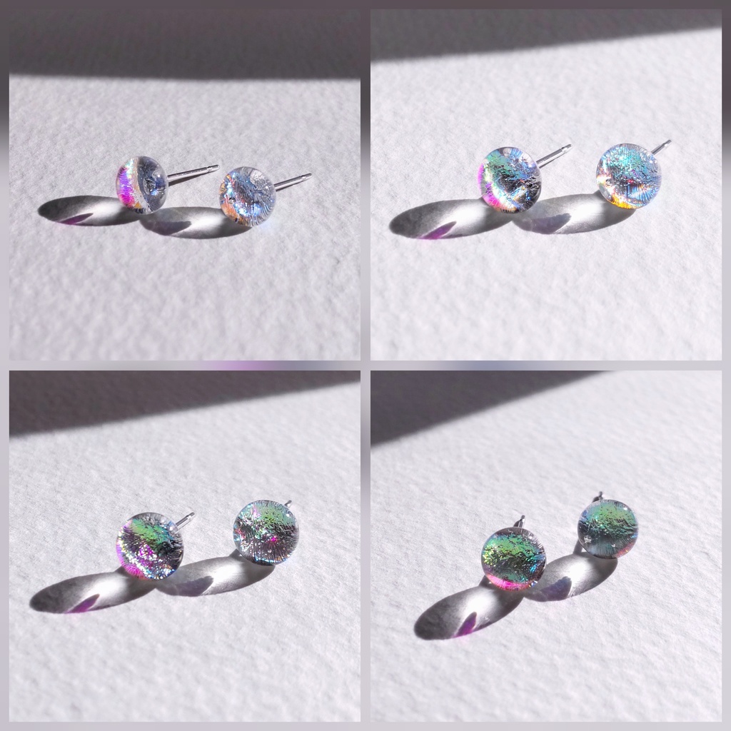 オーロラみたいに光るピアス〈シルバー〉1ペア