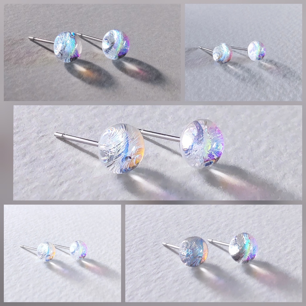 オーロラみたいに光るピアス〈シルバー〉1ペア