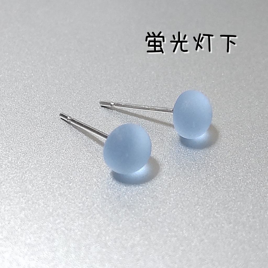 シーグラスみたいなガラスナギットのピアス 1ペア