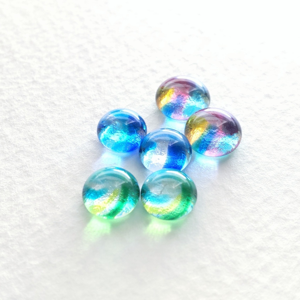 ドーナツ模様のガラスナギットピアス 1ペア