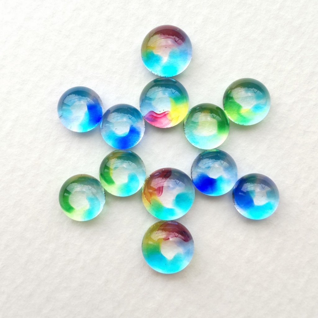 ドーナツ模様のガラスナギットピアス 1ペア