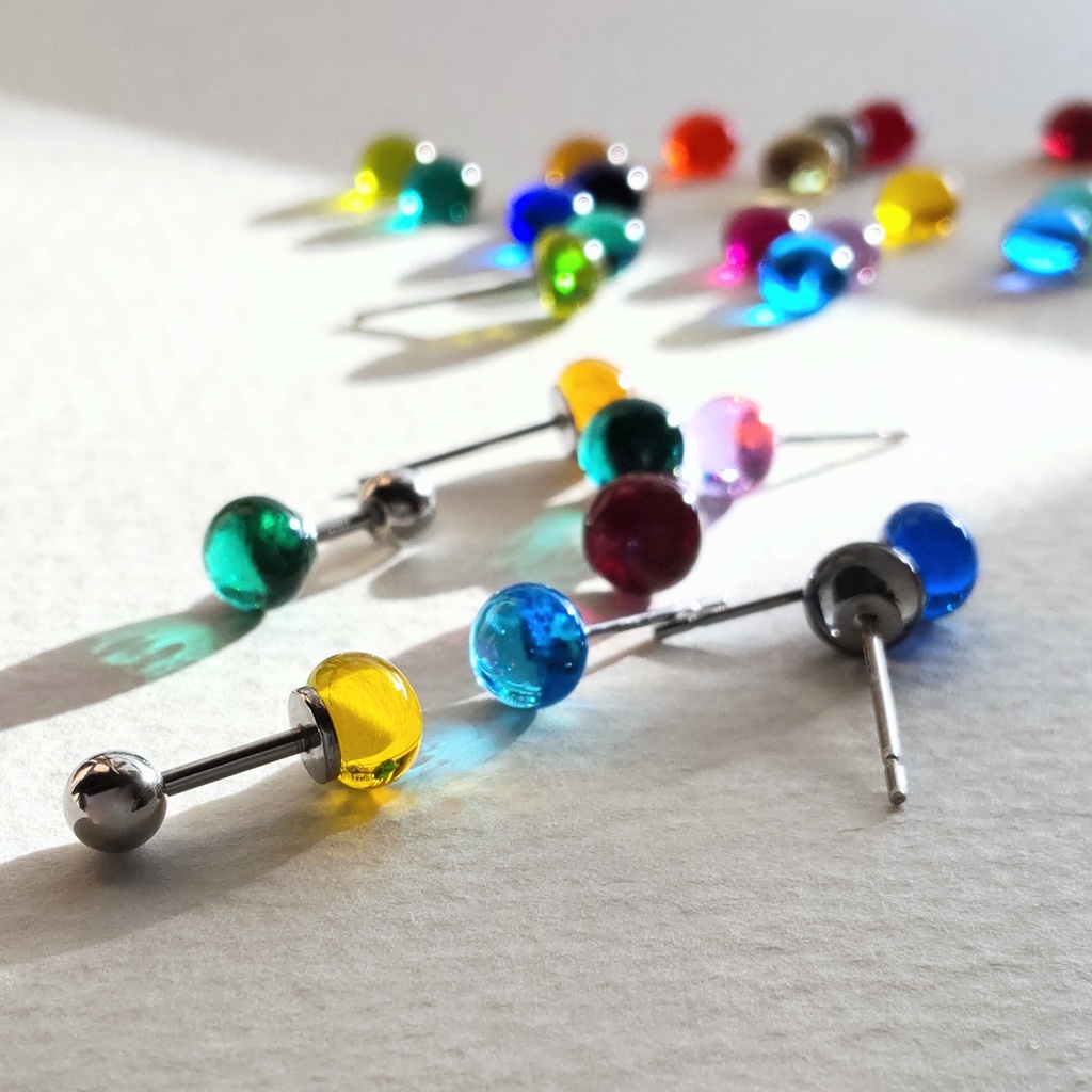 【推しカラー】全27色 シンプルミニピアス 1ペア