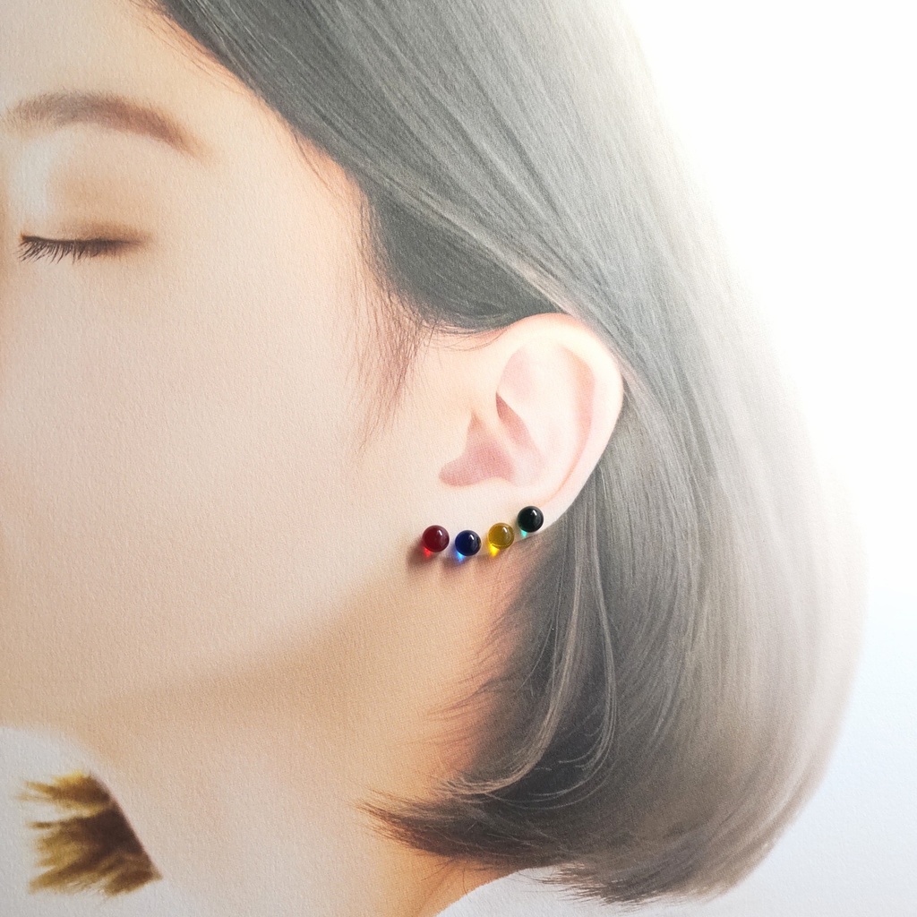 【推しカラー】全27色 シンプルミニピアス 1ペア