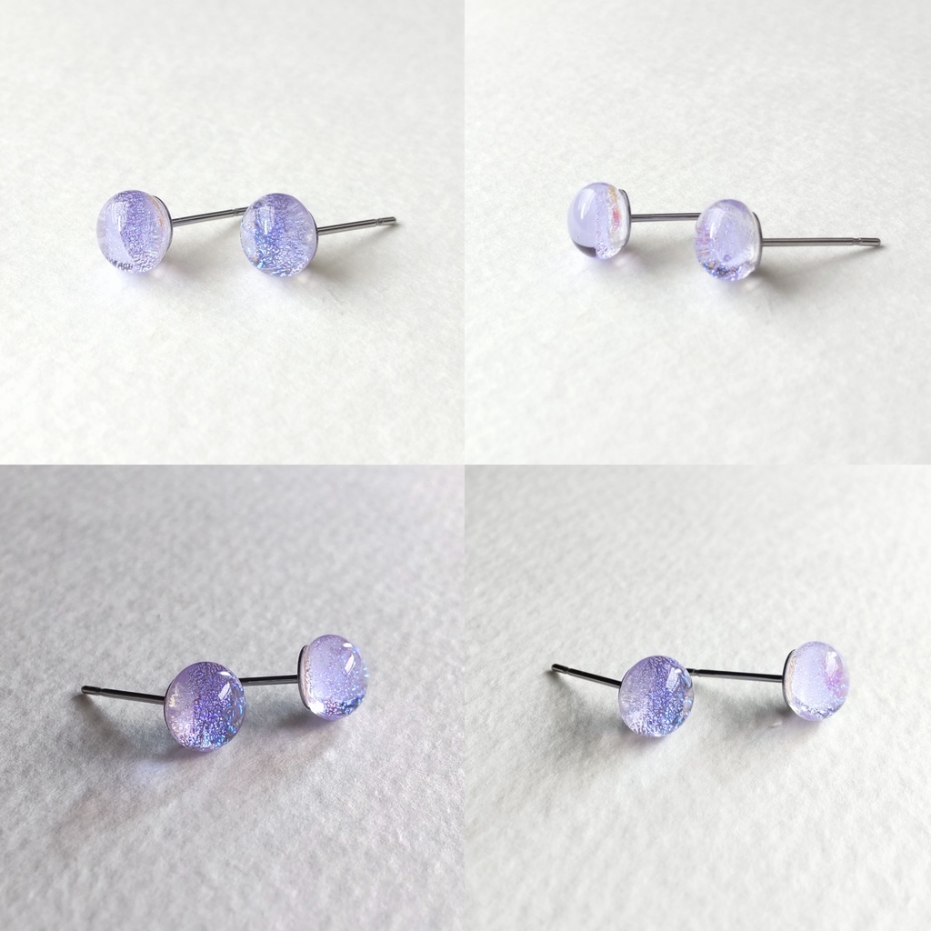 カラーガラスのキラキラピアス 1ペア